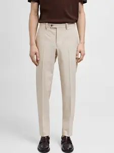 MANGO MAN Striped Slim Fit Formal Trousers