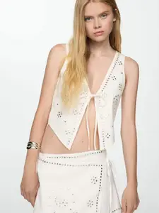 MANGO Mirror Work Mini Wrap Skirt