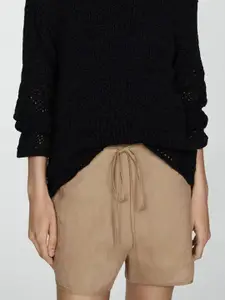 MANGO Women Linen Shorts