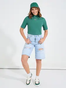 Styli Women Short Sleeves Knit Top with Cutout