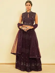 Soch Embellished Sequinned Ready to Wear Lehenga & Blouse With Dupatta
