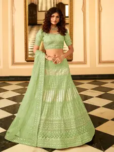 Fusionic Embroidered Semi-Stitched Lehenga & Unstitched Blouse With Dupatta