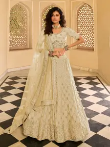 Fusionic Embroidered Semi-Stitched Lehenga & Unstitched Blouse With Dupatta