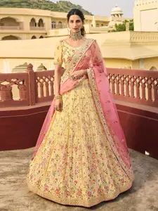 Fusionic Embroidered Semi-Stitched Lehenga & Unstitched Blouse With Dupatta