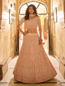 Fusionic Embroidered Thread Work Semi-Stitched Lehenga & Unstitched Blouse With Dupatta