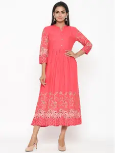 Anouk Floral Print Fit & Flare Midi Dress