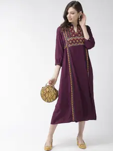 Anouk Ethnic Motifs Print A-Line Midi Dress