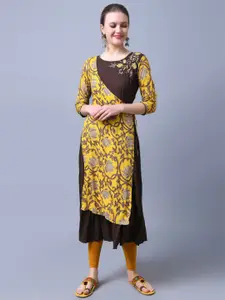 Anouk Floral Print Fit & Flare Midi Dress