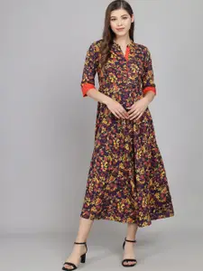 Anouk Floral Print Liva A-Line Midi Dress