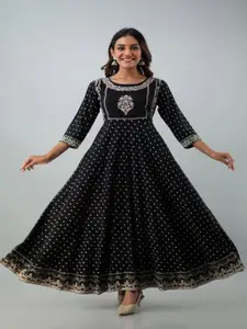 Anouk Ethnic Motifs Print Liva Maxi Dress