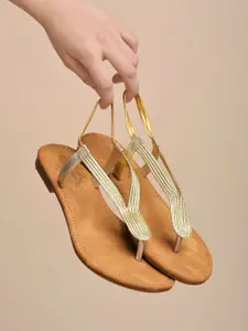 Shoetopia Girls Ethnic One Toe Flats