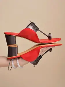 Shoetopia Girls Printed Ethnic Block Sandals