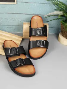 J.FONTINI Men Leather Comfort Sandals