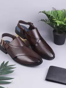 J.FONTINI Men Leather Shoe-Style Sandals