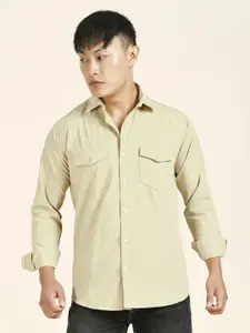 TRYBUY.IN Men Standard Spread Collar Solid Cotton Casual Shirt