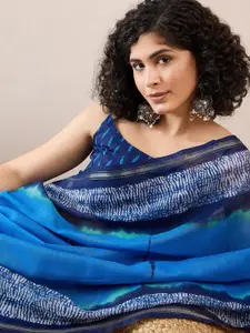 Saree mall Tie and Dye Zari Ready to Wear Bagh Sarees