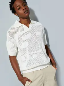 max URB_N Men Oversized Lazer Cut Polo T-shirt