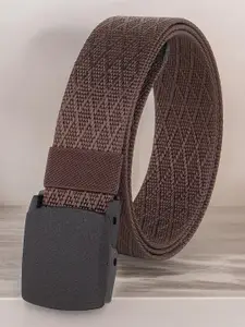 The Roadster Lifestyle Co. Men Textured Slider Buckle Closure Belt