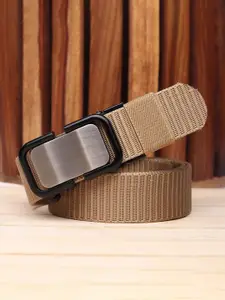 The Roadster Lifestyle Co. Men Textured Slider Buckle Closure Belt
