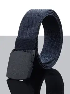 The Roadster Lifestyle Co. Men Textured Slider Buckle Closure Belt