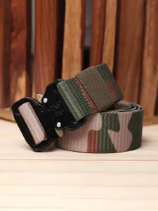 The Roadster Lifestyle Co. Men Textured Slider Buckle Closure Belt