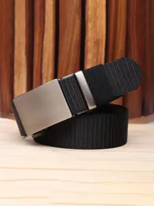 The Roadster Lifestyle Co. Men Textured Slider Buckle Closure Belt