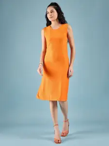 DressBerry Women Round Neck Sleeveless Knee Length Sheath Dress