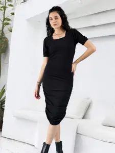 DressBerry Women Square Neck Bodycon Dress