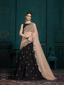 Fusionic Embroidered Semi-Stitched Lehenga & Unstitched Blouse With Dupatta