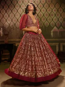 Fusionic Embroidered Semi-Stitched Lehenga & Unstitched Blouse With Dupatta