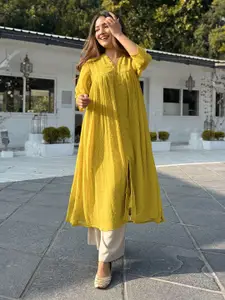 Janasya Dobby Chiffon Kurta