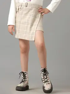 UNDER FOURTEEN ONLY Girls Checked Pure Cotton Skorts