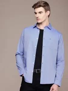 French Connection Men Premium Slim Fit Pure Cotton Slub Casual Shirt