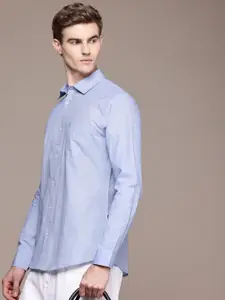 French Connection Men Premium Slim Fit Pure Cotton Slub Casual Shirt