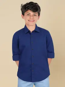 Allen Solly Junior Boys Spread Collar Solid Cotton Slim Fit Casual Shirt