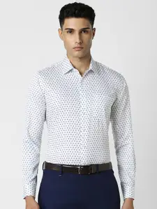 Van Heusen Men Spread Collar Micro Ditsy Printed Cotton Slim Fit Party Shirt