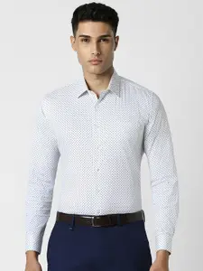Van Heusen Men Spread Collar Micro Ditsy Printed Cotton Slim Fit Party Shirt