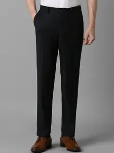 Louis Philippe Men Regular Fit Mid-Rise Check Pleated Formal Trousers