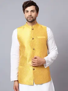 Latest Chikan Garments Woven Design Nehru Jacket