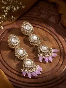 Priyaasi Gold Plated Kundan Drop Earrings