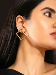 Priyaasi Gold-Plated Geometric Drop Earrings