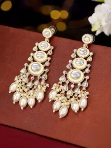 Priyaasi Gold Plated Kundan Drop Earrings