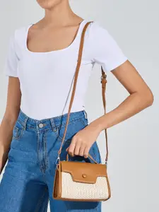 Styli Colourblocked Textured Structured Satchel