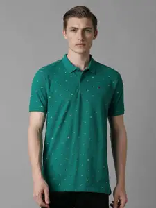Louis Philippe Sport Men Printed Polo Collar Cotton Slim Fit Tshirt