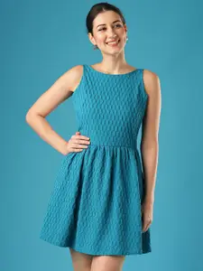 Globus Women Self Design Sleeveless Fit & Flare Dress