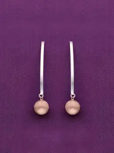 KAI JEWEL Shiny Spheres 92.5 Sterling Silver Rose Gold-Plated Half Hoop Earrings