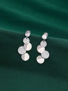 KAI JEWEL Rhodium-Plated 92.5 Sterling Silver Cubic Zirconia Drop Earrings