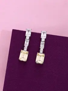 KAI JEWEL Rhodium-Plated 92.5 Sterling Silver Cubic Zirconia Drop Earrings