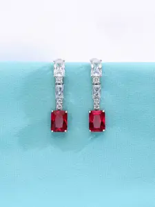KAI JEWEL Rhodium-Plated 92.5 Sterling Silver Cubic Zirconia Drop Earrings