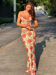 LULU & SKY Floral Printed Top With Skirt